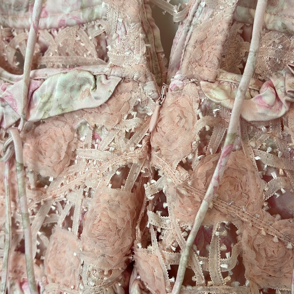 nwt FOR LOVE AND LEMONS Revolve Alessia Mini Floral Dress in Pink - Picture 9 of 13